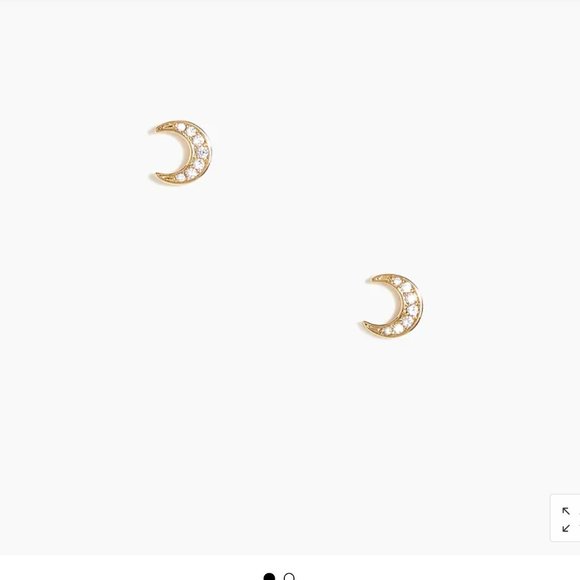 J. Crew Jewelry - J. Crew Pave Moon Stud Earrings, NWT